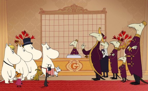 Animated cow people in a fancy