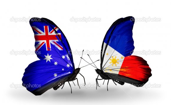 Two butterflies with flags on