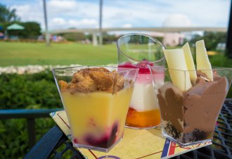 Dessert Trio at Epcot's Food & Wine Festival is one of the top snacks...read about 20+ other great choices!